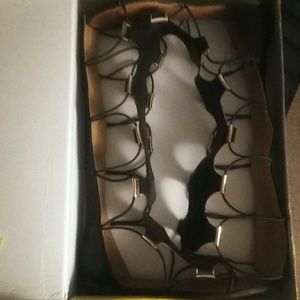 ❤️Black and Gold Sandals